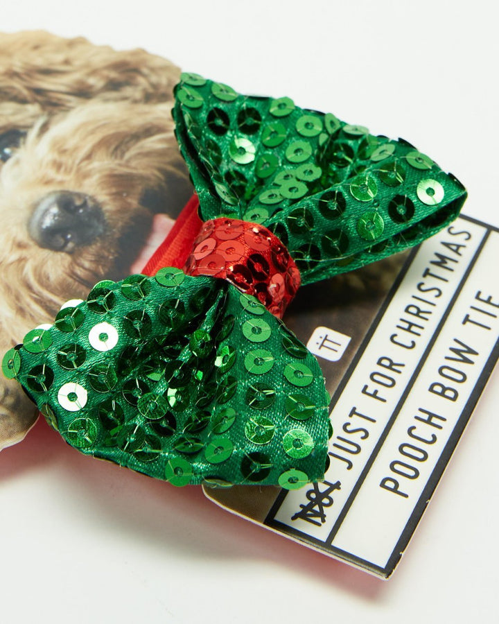 Festive Sequin Pet <br> Bow Tie - Sweet Maries Party Shop