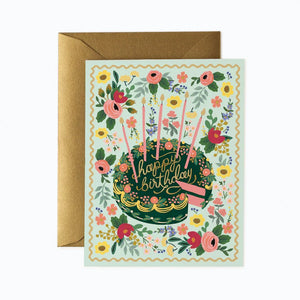 Floral Cake <br> Birthday Card - Sweet Maries Party Shop