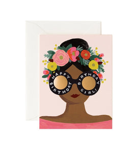 Flower Crown Girl <br> Birthday Card - Sweet Maries Party Shop