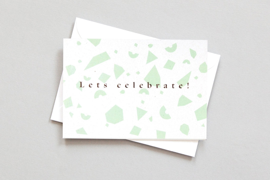 Foil Blocked Confetti <br> Lets Celebrate Card - Sweet Maries Party Shop