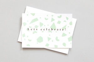 Foil Blocked Confetti <br> Lets Celebrate Card - Sweet Maries Party Shop
