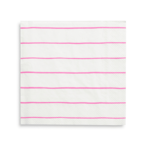 Frenchie Striped <br> Cerise Large Napkins (16) - Sweet Maries Party Shop