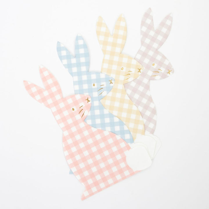 Gingham Bunny <br> Paper Napkins (16) - Sweet Maries Party Shop