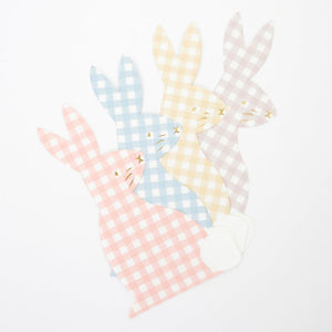Gingham Bunny <br> Paper Napkins (16) - Sweet Maries Party Shop