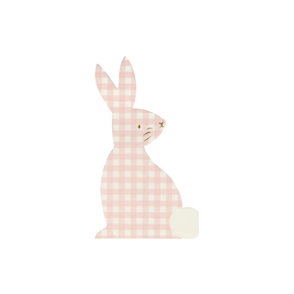 Gingham Bunny <br> Paper Napkins (16) - Sweet Maries Party Shop