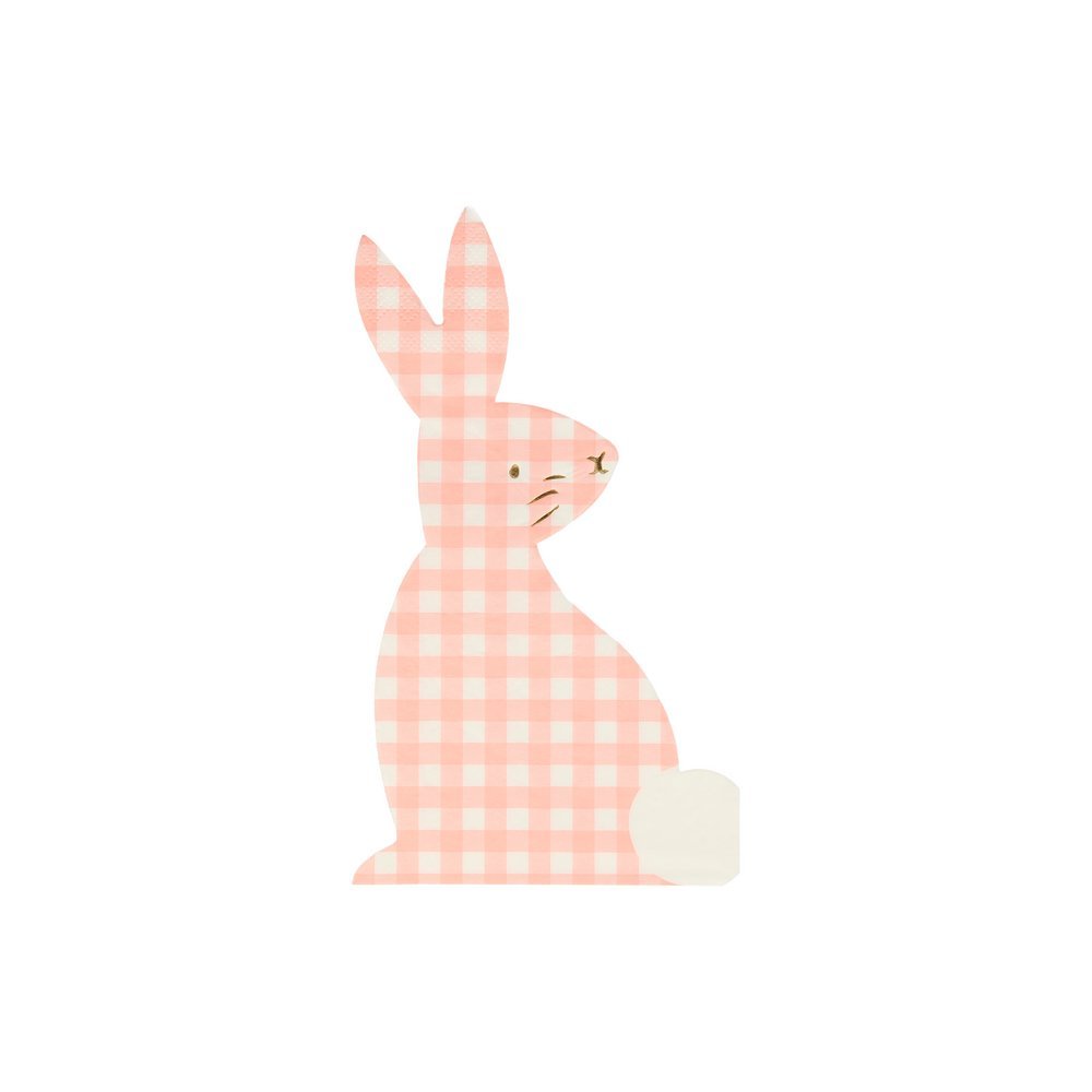 Gingham Bunny <br> Paper Napkins (16) - Sweet Maries Party Shop