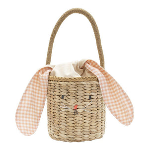 Gingham Bunny <br> Straw Bag - Sweet Maries Party Shop