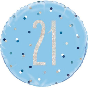Glitz Blue & Silver <br> 21st Birthday - Sweet Maries Party Shop