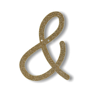 Gold Glitter Acrylic Ampersand Bunting - Sweet Maries Party Shop