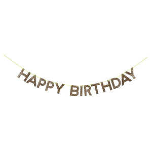 Gold Glitter <br> Happy Birthday Garland - Sweet Maries Party Shop