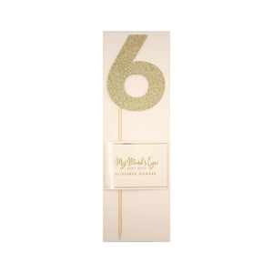 Gold Glitter <br> Number Picks 0-9 - Sweet Maries Party Shop