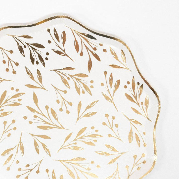 Gold Leaf <br> Dinner Plates - Sweet Maries Party Shop