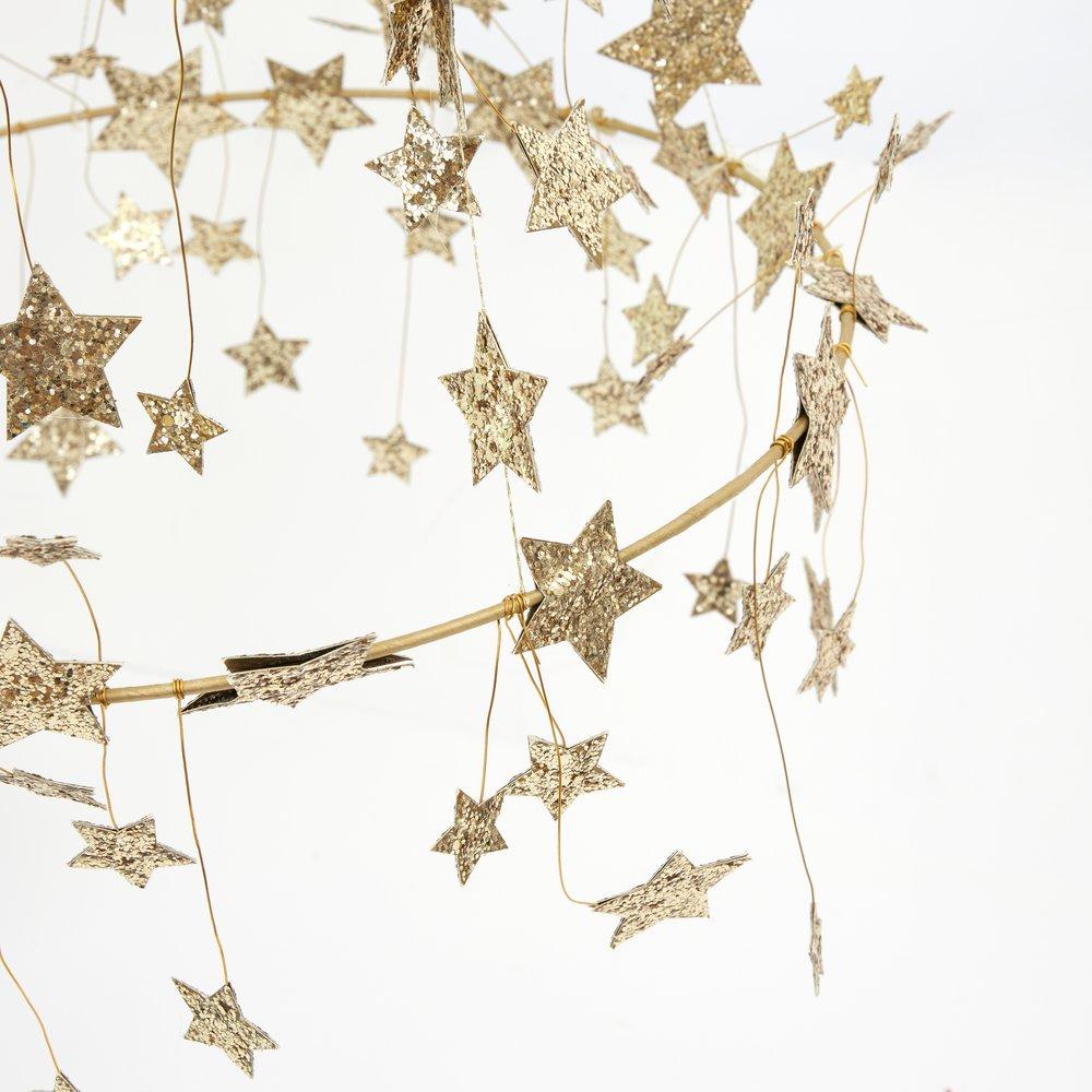 Gold Sparkle <br> Star Chandelier - Sweet Maries Party Shop