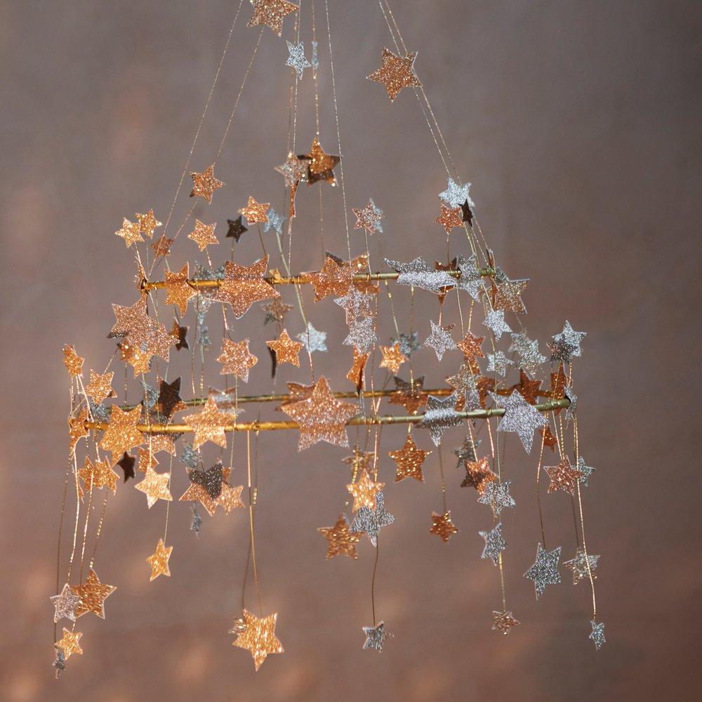 Gold Sparkle <br> Star Chandelier - Sweet Maries Party Shop