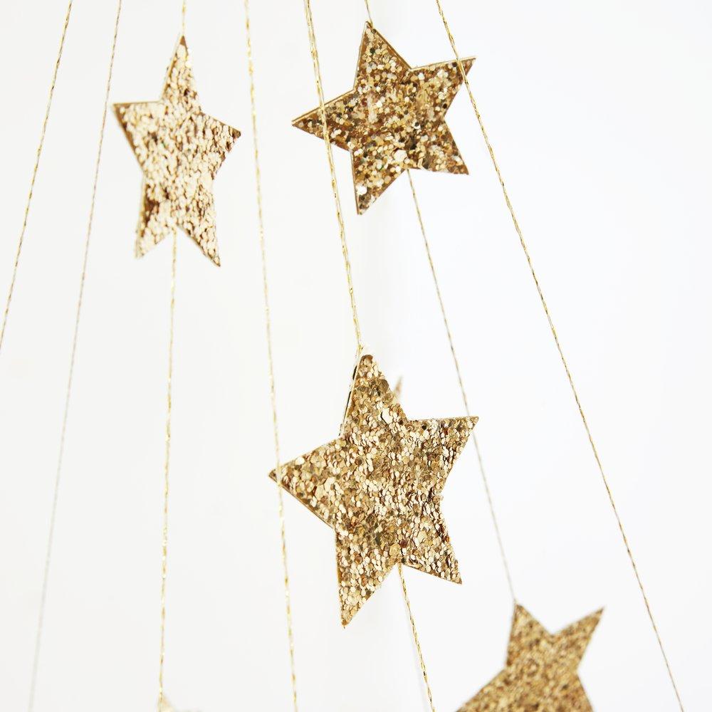 Gold Sparkle <br> Star Chandelier - Sweet Maries Party Shop