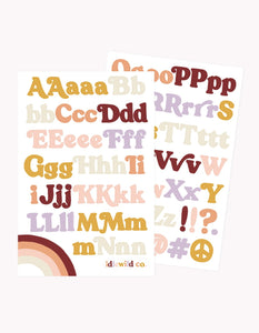 Groovy Alphabet <br> Sticker Sheets - Sweet Maries Party Shop