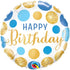 Happy Birthday <br> Blue Gold Dots