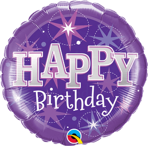 Happy Birthday <br> Purple Sparkle - Sweet Maries Party Shop