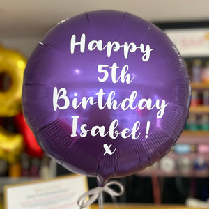 Chrome Purple <br> Round Personalised Foil Balloon