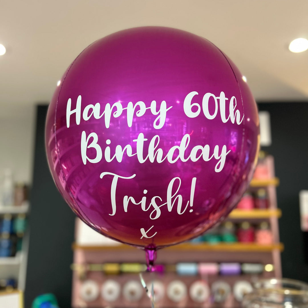 Bright Pink <br> Personalised Orb Balloon