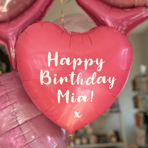 Personalised Rose <br> Heart Balloon