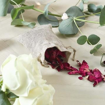 Rose Petal Confetti <br> In Burlap Pouch