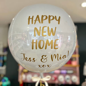 White <br> Personalised Orbz Balloon