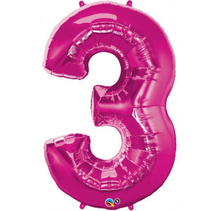 Inflated Magenta Pink <br> Giant Birthday Number - Sweet Maries Party Shop