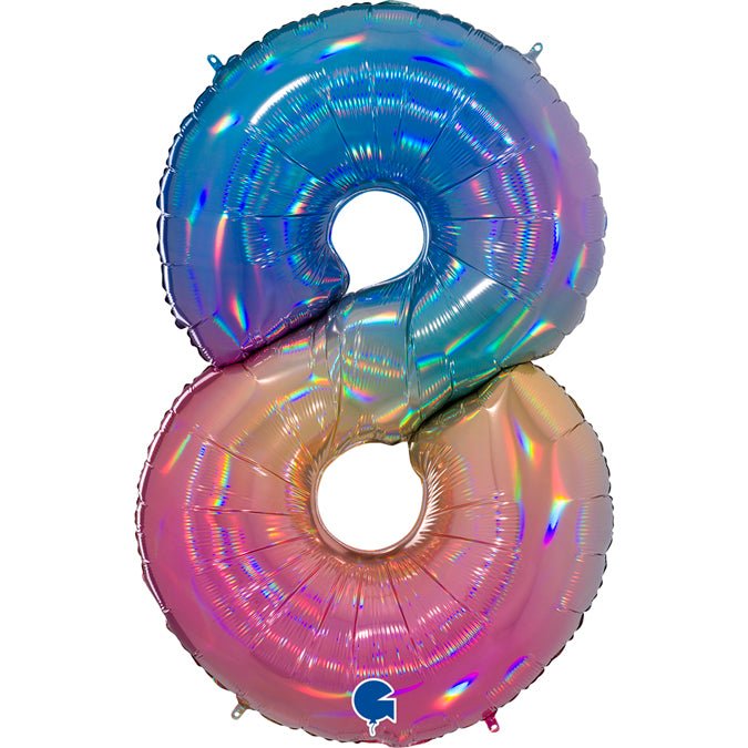 Inflated Ombré Rainbow <br> Giant Birthday Number - Sweet Maries Party Shop