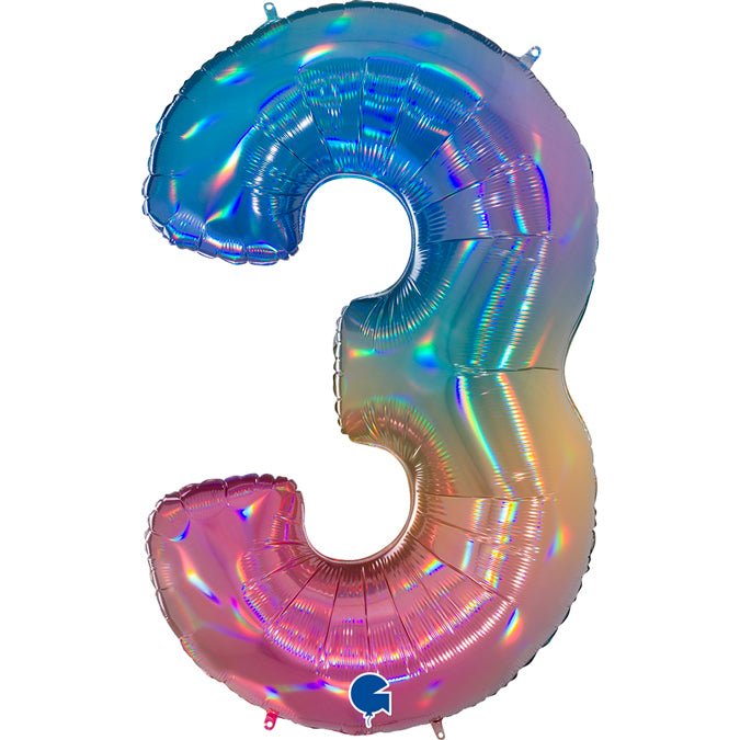 Inflated Ombré Rainbow <br> Giant Birthday Number - Sweet Maries Party Shop