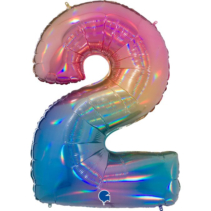 Inflated Ombré Rainbow <br> Giant Birthday Number - Sweet Maries Party Shop