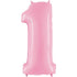 Inflated Pastel Pink <br> Giant Birthday Number <br> 102cm Tall