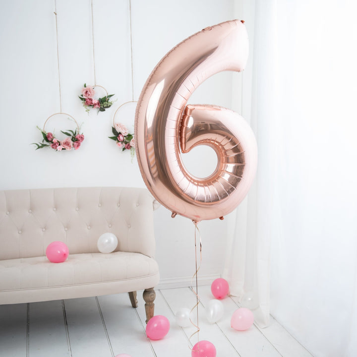 Inflated Rose Gold <br> Giant Birthday Number - Sweet Maries Party Shop