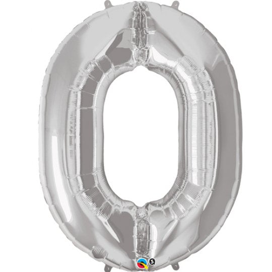 Inflated Silver <br> Giant Birthday Number - Sweet Maries Party Shop