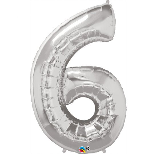 Inflated Silver <br> Giant Birthday Number - Sweet Maries Party Shop