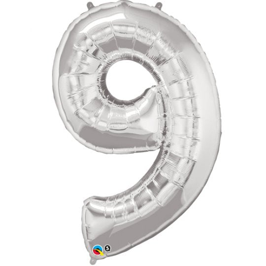 Inflated Silver <br> Giant Birthday Number - Sweet Maries Party Shop