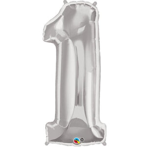 Inflated Silver <br> Giant Birthday Number - Sweet Maries Party Shop