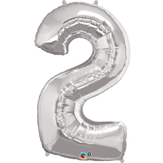 Inflated Silver <br> Giant Birthday Number - Sweet Maries Party Shop