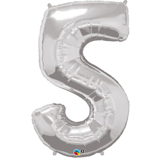 Inflated Silver <br> Giant Birthday Number - Sweet Maries Party Shop