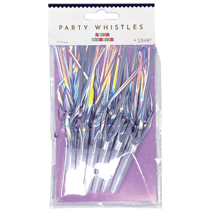 Iridescent Tinsel <br> Party Whistles (6) - Sweet Maries Party Shop