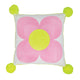 Jemima Flower Pink/Yellow <br> Embroidered Cushion - Sweet Maries Party Shop