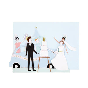 Just Married Concertina <br> Card - Sweet Maries Party Shop