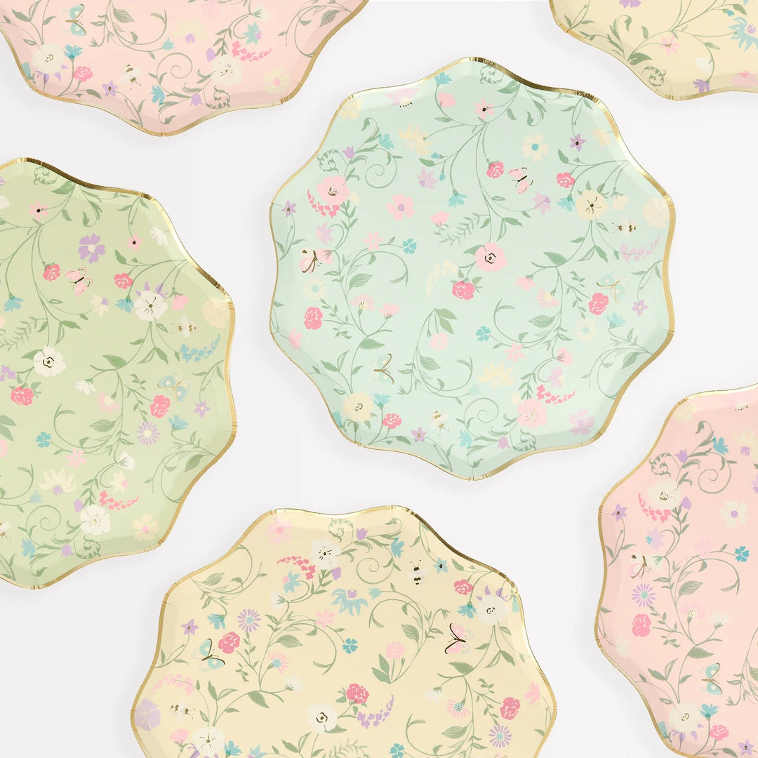 Ladurée Paris <br> Floral Side Plates (8) - Sweet Maries Party Shop