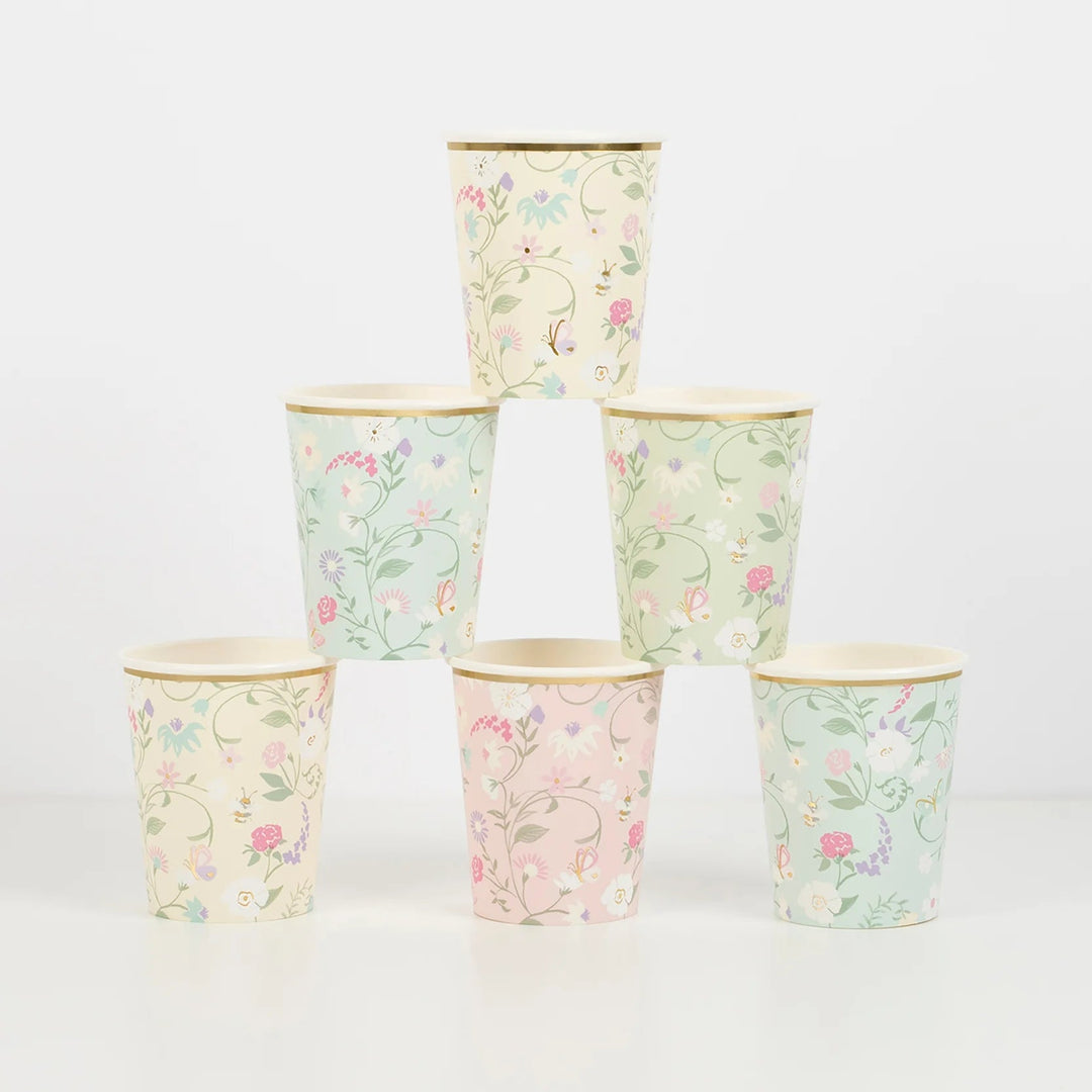 Ladurée Paris x Meri Meri <br> Floral Paper Cups (8pc) - Sweet Maries Party Shop