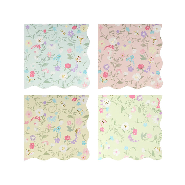 Ladurée Paris x Meri Meri <br> Floral Small Napkins (16) - Sweet Maries Party Shop