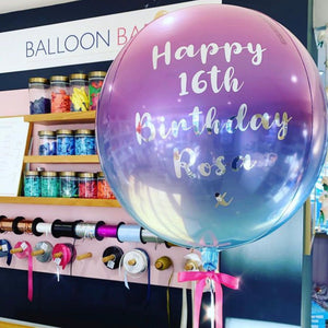 Lilac & Blue Ombré <br> Personalised Orbz Balloon - Sweet Maries Party Shop