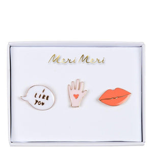 Lips, Hand & Bubble <br> Enamel Pins - Sweet Maries Party Shop