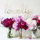 'Lovely' <br> Wire Word Gold - Sweet Maries Party Shop