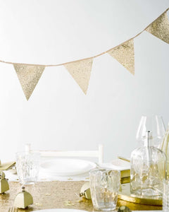 Luxe Gold <br> Glitter Bunting - Sweet Maries Party Shop