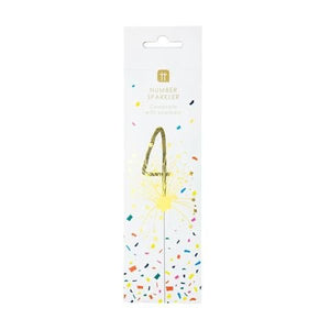 Luxe Gold <br> Number Sparkler 4 - Sweet Maries Party Shop